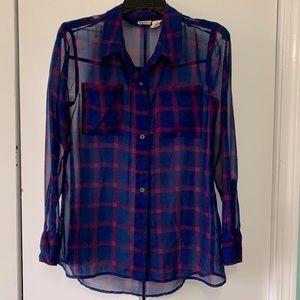 Sheer Plaid Blouse